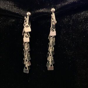 Silver-toned Y2K Vintage Geometric Clip-on Earrings